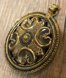 Anhänger - keltisch - keltisches Kreuz mit Ornament durchbrochen - Bronze
