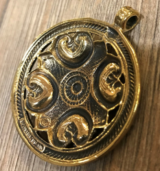 Anhänger - keltisch - keltisches Kreuz mit Ornament durchbrochen - Bronze