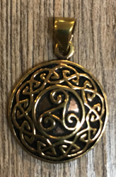 Anhänger - keltisch - Triskele Amulett massiv mit Flechtkranz - Bronze