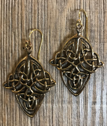Ohrringe - Ohrhänger keltischer Knoten Raute - Bronze