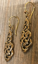 Ohrringe - Ohrhänger keltischer Knoten Tropfen - Bronze