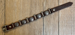 Armband - Leder - OM aus Zinn - braun