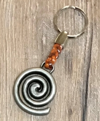 Schlüsselanhänger - Spirale mit geflochtenem Lederband - Keyring