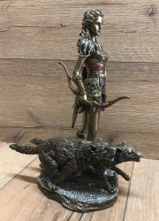 Statue - Skadi - nordische Göttin der Jagd und des Winters - bronziert - Dekoration - Ritualbedarf