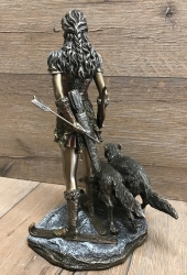 Statue - Skadi - nordische Göttin der Jagd und des Winters - bronziert - Dekoration - Ritualbedarf