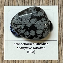 Edelstein - Trommelstein - Obsidian (Schneeflocken) - ca. 25-35mm