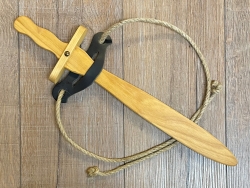Leder - Schwerthalter mit Hanfseil als Gürtel ca. 1m