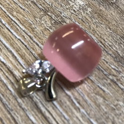 Charm - Apfel Pink - 925er Silber mit Zirkon