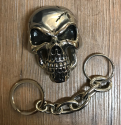 Schlüssel-/Portemonnaie-Kette- Skull/ Totenkopf - Edelstahl
