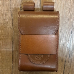 Tasche - Leder - LC3018 Gürteltasche mit Lasche - braunes Leder