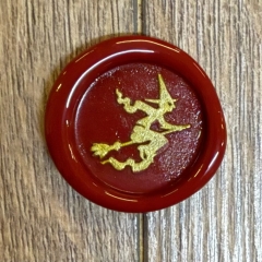 Siegel - Motiv Hexe - 24mm - inkl. Griff