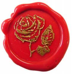 Siegel - Motiv Rose 2 - 24mm - inkl. Griff