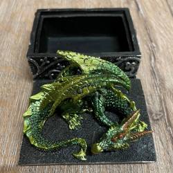 Truhe - Drachendose - grün