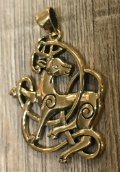 Anhänger keltischer Hirsch / Celtic Stag - Bronze