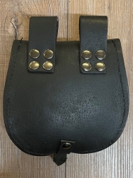 Tasche - Leder - Gürteltasche mit Schnalle - schwarz