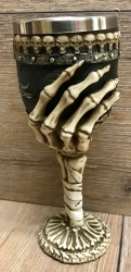 Kelch mit Stahleinsatz - Skeletthand - gothik