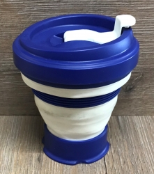 Pokito - Coffee to go Faltbecher aus TPE - BPA-frei - blueberry/ dunkelblau