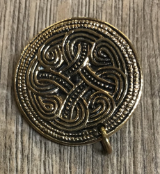 Brosche - keltisch rund mit kleinem Ring für Gehänge - Bronze