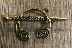 Brosche - Spiralfibel mit festem Steg - Bronze