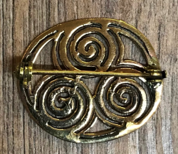 Brosche - Triskele/ Spirale 3cm x 2,5cm - Bronze