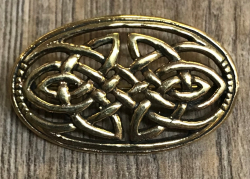 Brosche - oval keltischer Knoten durchbrochen 4cm x 2,5cm - Bronze