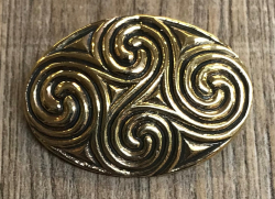 Brosche - oval vierer Spirale 4cm x 2,5cm - Bronze