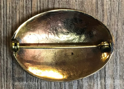 Brosche - oval vierer Spirale 4cm x 2,5cm - Bronze