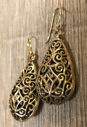 Ohrringe - Ohrhänger keltischer Knoten Tropfen 3D - Bronze