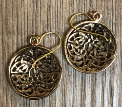 Ohrringe - Ohrhänger keltischer Knoten rund A - Bronze