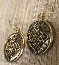 Ohrringe - Ohrhänger keltischer Knoten rund C - Bronze