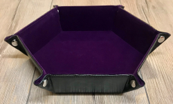 Würfel - Würfelschale Hexagon - Dice tray - Kunstleder 30cm x 30cm - lila