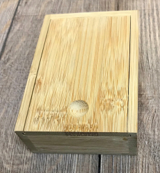 Zubehör - Box aus Bambus für Pokerkartenspiel mit Schiebedeckel