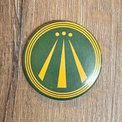 Button 59mm - AWEN - OBOD Druiden Symbol - grün