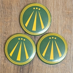 Button 59mm - AWEN - OBOD Druiden Symbol - grün