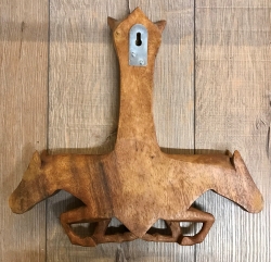 Plaque - Wandschmuck - Echtholz - Thors Hammer THORN mit Pferden