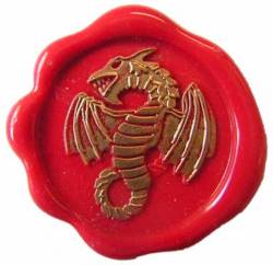 Siegel - Motiv Drachen II aufrecht - 24mm - inkl. Griff