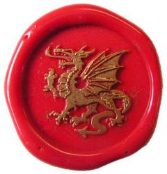 Siegel - Motiv Drachen III Walisischer - 24mm - inkl. Griff