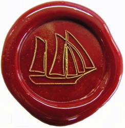 Siegel - Motiv Segelschiff - 24mm - inkl. Griff