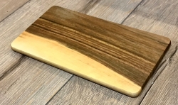 Holz Brett - Frühstücksbrett aus Walnuss zweifarbig, rechteckig, abgerundete Ecken, geölt