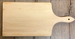 Holz Brett - Schneidebrett aus Buche, mit Griff, natur - individuelle Lasergravur möglich