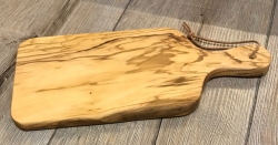 Holz Brett - Schneidebrett aus Olivenholz mit Griff klein/ Petersilienbrett ca. 30cm x 14cm - individuelle Lasergravur möglich