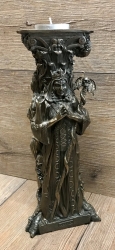 Kerzenständer - Dreifache Göttin/ Bronze Triple Goddess Tealight Holder 25cm - bronziert