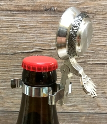 Flaschenverschluss aus Zinn flach - Met-, Wein- & Bierflasche
