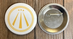 Button 59mm - AWEN - OBOD Druiden Symbol - weiss