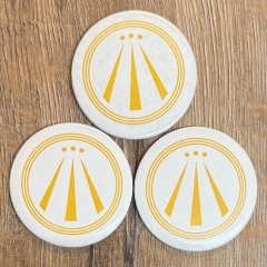 Magnet 59mm - AWEN - OBOD Druiden Symbol - weiss