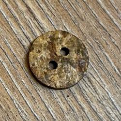 Knopf aus Kokosnuß Naturborke- 2-Loch - dunkelbraun - 15mm