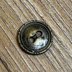 Knopf aus Metall - geprägter Rand – 2-Loch – 13mm - Ausverkauf