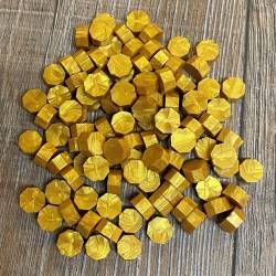 Siegel - Siegelwachs Perlen 100 Stück/ ca. 35g - gelbgold