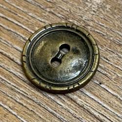 Knopf aus Metall - geprägter Rand – 2-Loch – 18mm - Ausverkauf