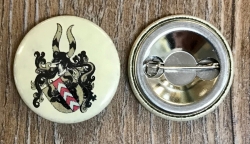 Button 25mm - Wappen der Familie Stursberg, Storsberg, Stosberg, Stoßberg/Stossberg und Strasburg